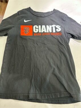 Nike Black Tee with Orange and White Team Graphics